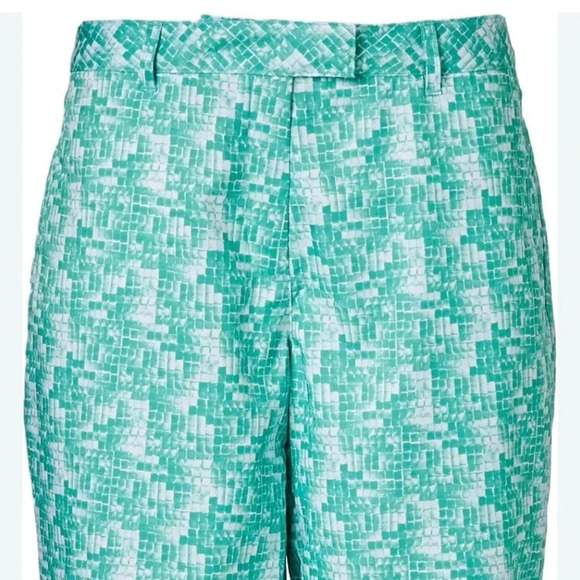 Lady Hagen Calypso Tiled Mid Rise Mint Icy Green Pocket Stretch Golf Shorts Sz 6 - Picture 1 of 11